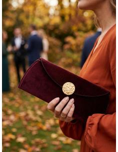 BOLSO GRANATE VINO DE FIESTA ELEGANTE CARTERA TERCIOPELO | INVITADA BODA 2