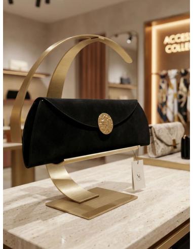 BOLSO NEGRO DE FIESTA Y NOCHE CARTERA TERCIOPELO | MUJER EVENTO
