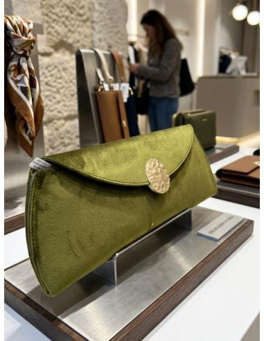 BOLSO MUJER VERDE MUSGO CARTERA TERCIOPELO | INVITADA BODA Y FIESTA