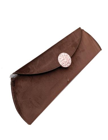 BOLSO MARRON CHOCOLATE DE FIESTA Y NOCHE CARTERA TERCIOPELO | MUJER EVENTO