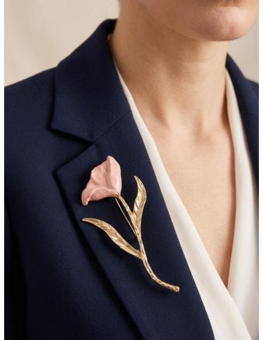 BROCHES BODA TULIPAN COLOR ROSA BONITO Y ELEGANTE | GRANDE Y VISTOSO