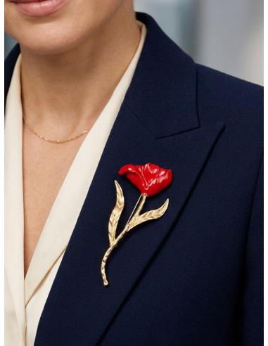 BROCHES BODA TULIPAN ROJO BONITO Y ELEGANTE | GRANDE Y VISTOSO