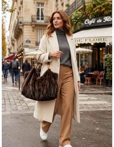 BOLSOS NEGROS DE PELO EFECTO VISON TACTO EXCEPCIONAL | MUJER OTOÑO INVIERNO