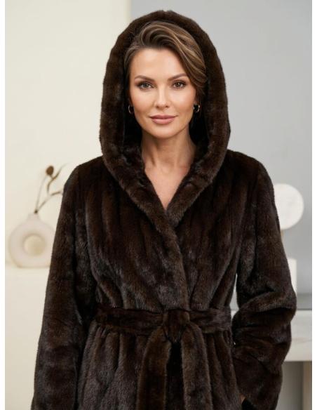 CHAQUETON MARRON DE PELO EFECTO VISON ELEGANTE | OTOÑO INVIERNO