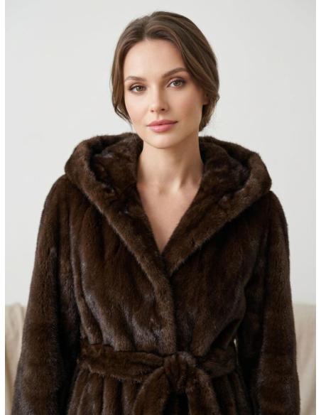 CHAQUETON MARRON DE PELO EFECTO VISON ELEGANTE | OTOÑO INVIERNO