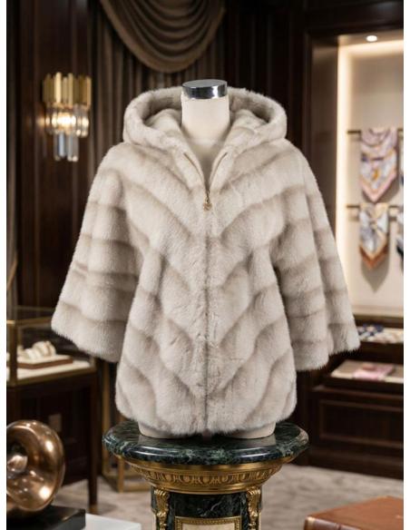 CHAQUETON BEIGE DE PELO EFECTO VISON MODA MUJER URBANA | OTOÑO INVIERNO