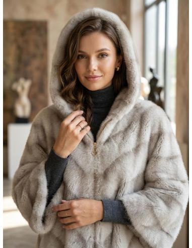 CHAQUETON BEIGE DE PELO EFECTO VISON MODA MUJER URBANA | OTOÑO INVIERNO