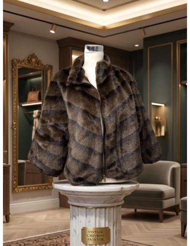 CHAQUETON MARRON DE PELO CORTO EFECTO VISON TACTO EXCEPCIONAL | OTOÑO INVIERNO