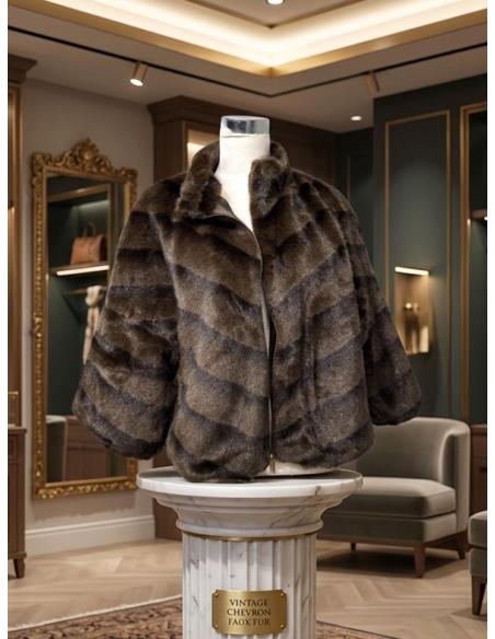 CHAQUETON MARRON DE PELO CORTO EFECTO VISON TACTO EXCEPCIONAL | OTOÑO INVIERNO