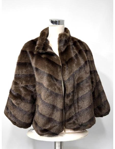 CHAQUETON MARRON DE PELO CORTO EFECTO VISON TACTO EXCEPCIONAL | OTOÑO INVIERNO