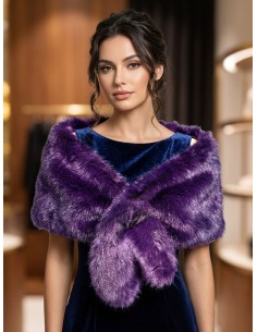 ESTOLA MORADA PELO PARA NVITADA Y MADRINA DE BODA | OTOÑO INVIERNO 2