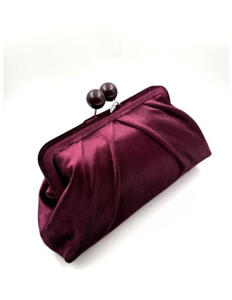 BOLSO ELEGANTE DE BOQUILLA PARA USOS DE FIESTA Y CASUAL ELEGANTE COLOR GRANATE VINO BURDEOS DORADO BODAS OTOÑO INVIERNO