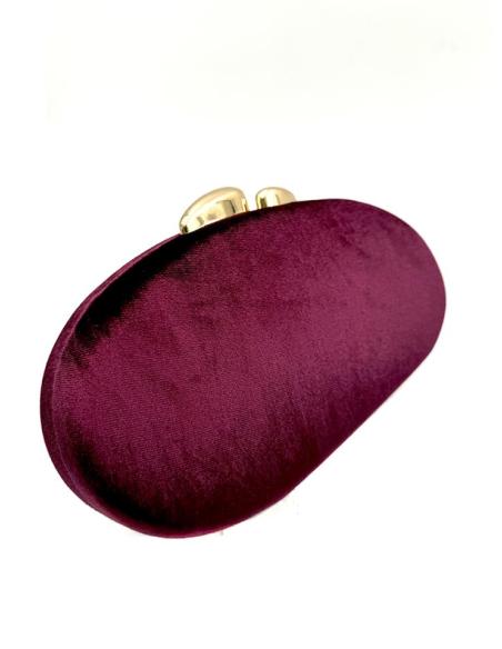 CLUTCH DE FIESTA ELEGANTE TERCIOPELO VINO BURDEOS, BURGUNDY