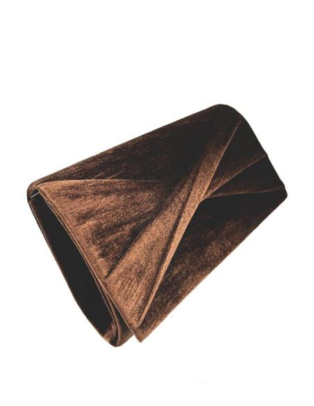 BOLSOS DE FIESTA OTOÑO INVIERNO BAGETE TECIOPELO COLR BRONCE