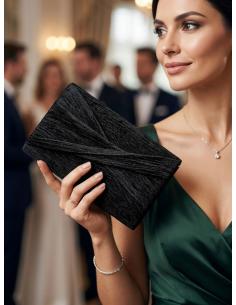 BOLSOS DE FIESTA OTOÑO INVIERNO BAGETE TECIOPELO COLOR NEGRO 2