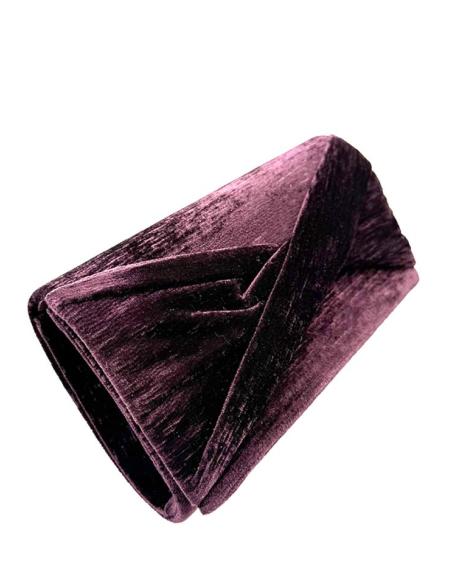 BOLSOS DE FIESTA OTOÑO INVIERNO BAGETE TECIOPELO COLOR VINO BURDEOS, BURGUNDY, VERENGENA