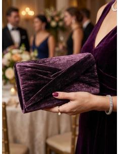 BOLSOS DE FIESTA OTOÑO INVIERNO BAGETE TECIOPELO COLOR VINO BURDEOS, BURGUNDY, VERENGENA 2
