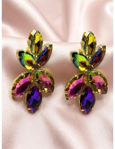 PENDIENTE EVENTO Y GALA TORNASOL VERDE MORADO | LOOK IMPECABLE