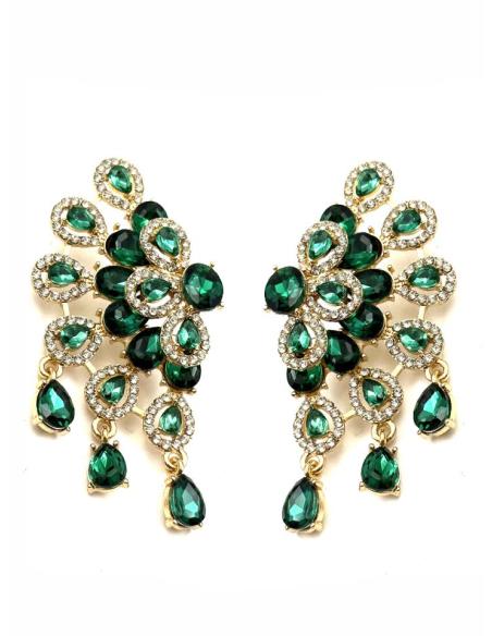 PENDIENTES VERDES COLA PAVO REAL PARA LOOK DE GALA DE NOCHE | INVITADA EVENTOS