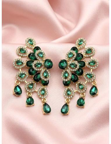 PENDIENTES VERDES COLA PAVO REAL PARA LOOK DE GALA DE NOCHE | INVITADA EVENTOS