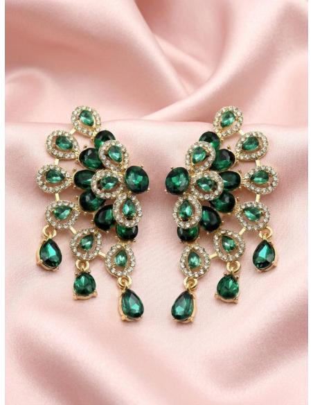 PENDIENTES VERDES COLA PAVO REAL PARA LOOK DE GALA DE NOCHE | INVITADA EVENTOS
