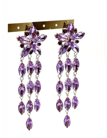 PENDIENTE LILAS LARGOS DE INVITADA DE BODA NOCHE | LOOK SOFISTICADO