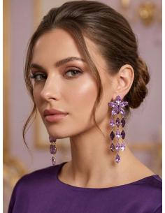 PENDIENTE LILAS LARGOS DE INVITADA DE BODA NOCHE | LOOK SOFISTICADO 2