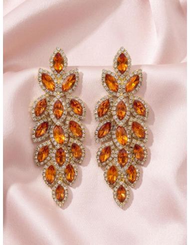 PENDIENTE LARGOS NARANJAS LOOK PERFECTA INVITADA | EVENTO Y BODA NOCHE