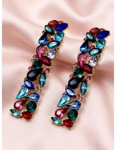 PENDIENTES INVITADA DE PEDRERIA FIESTA MULTICOLOR | LOOK NOCHE