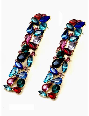 PENDIENTES INVITADA DE PEDRERIA FIESTA MULTICOLOR | LOOK NOCHE