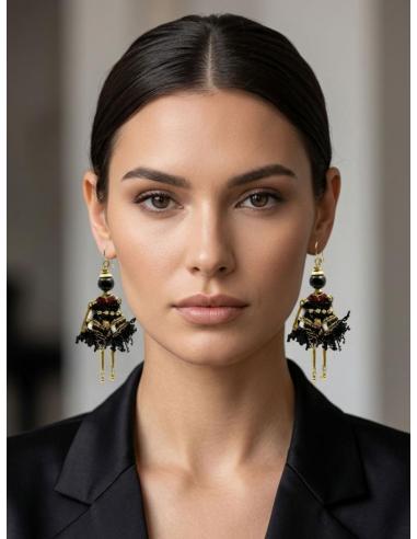 PENDIENTES ORIGINALES CON MUÑECA VESTIDO TWEED | DIA Y TARDE