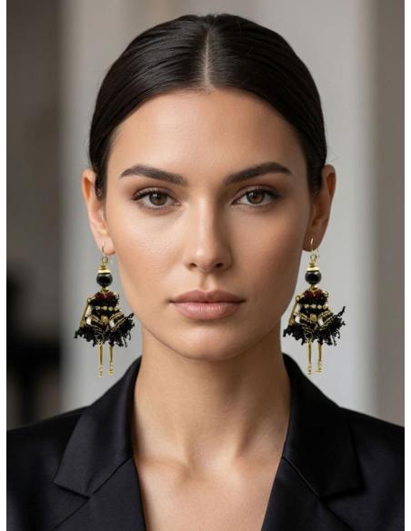 PENDIENTES ORIGINALES CON MUÑECA VESTIDO TWEED | DIA Y TARDE