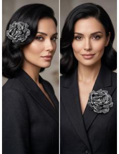 FLORES DE TELA GRISES PARA EL PELO O COMO BROCHE | MODA OTOÑO INVIERNO 2
